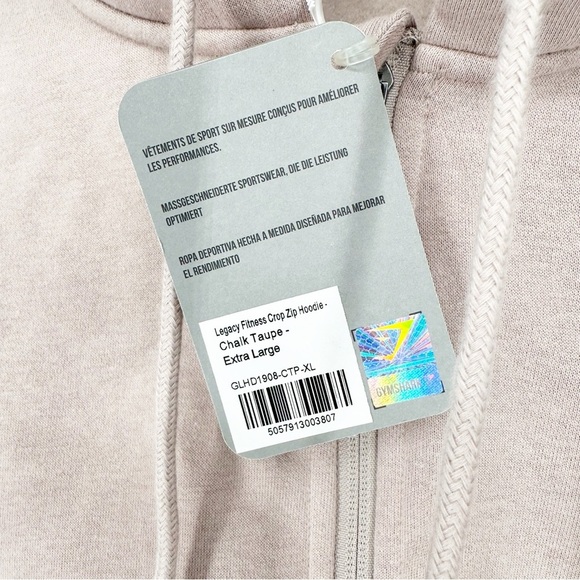 NWT Gymshark Legacy Fitness Crop Zip Hoodie Size XL - Picture 7 of 7